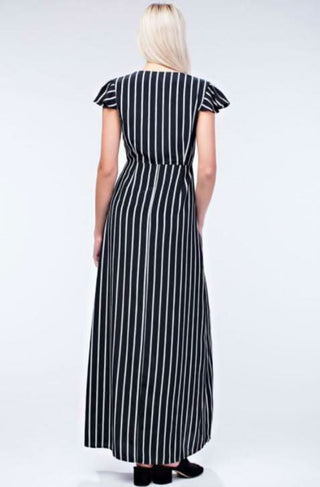 Sand Key Striped Maxi Dress - Back View