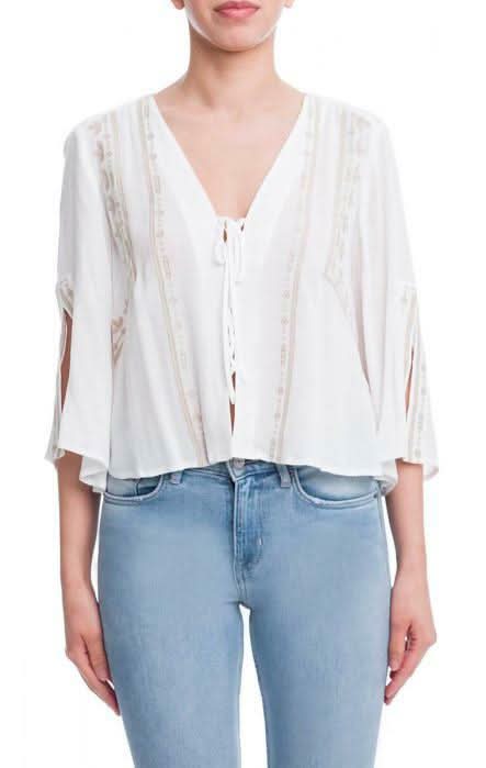 Bella Tie Front Top -  BohoPink