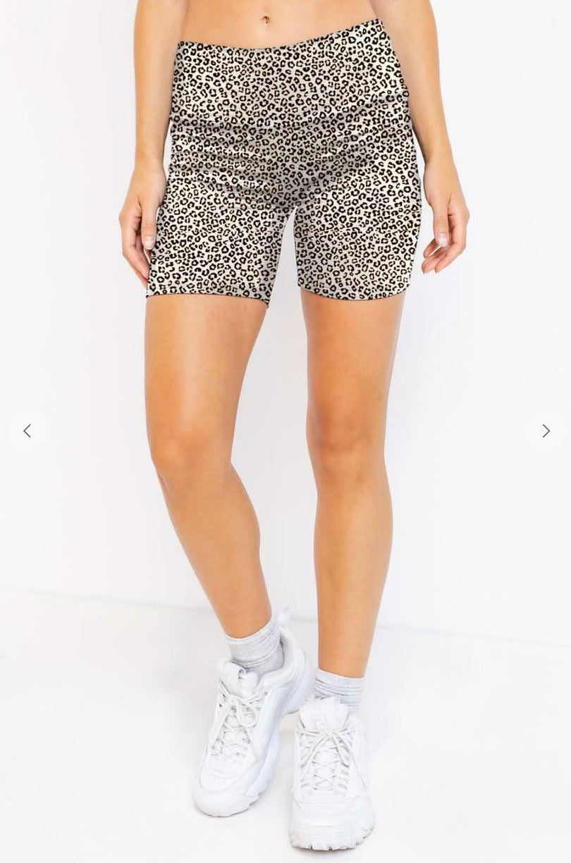 Leopard Print Biker Shorts