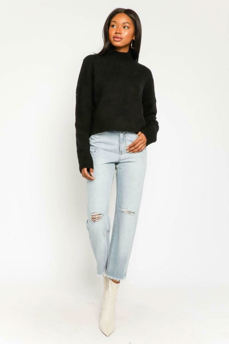 Black Turtleneck Sweater Womens