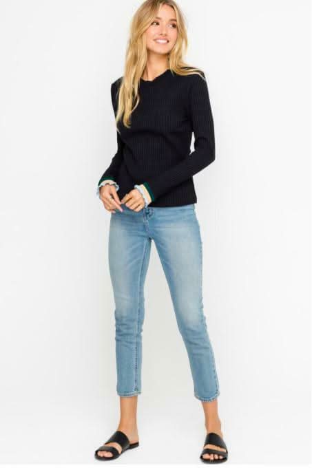  Ribbed Long Sleeve Top