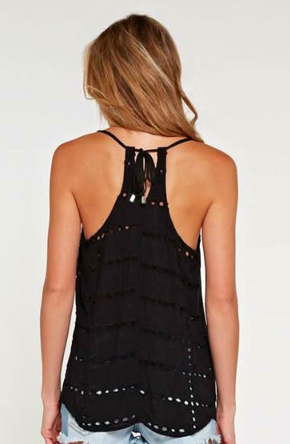 Black Eyelet Lace Top