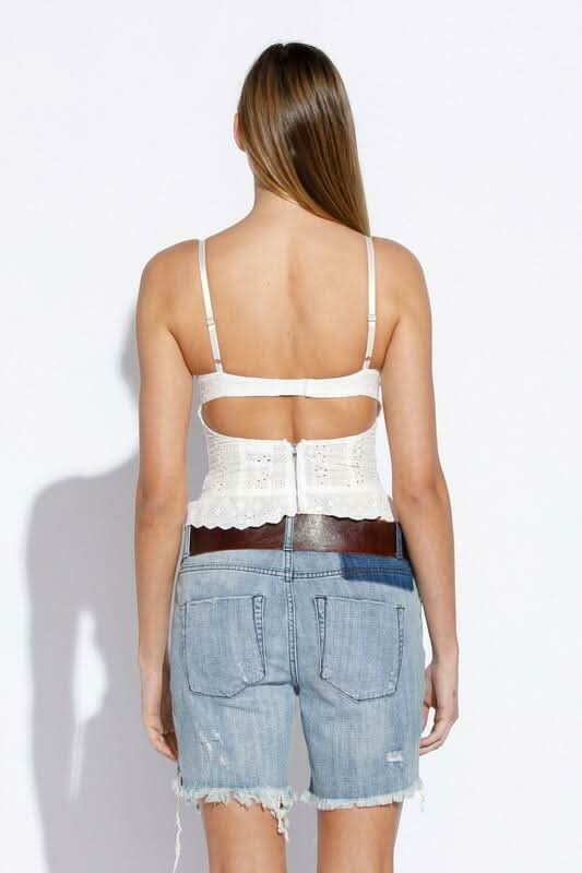 Hard to Ignore White Eyelet Corset Top -  BohoPink