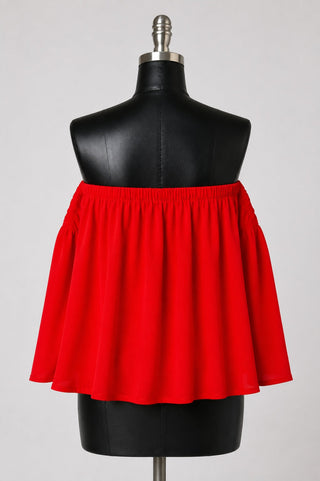 Lucid Red Off-The-Shoulder Top - Back View