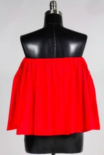 Lucid Red Off-The-Shoulder Top -  BohoPink