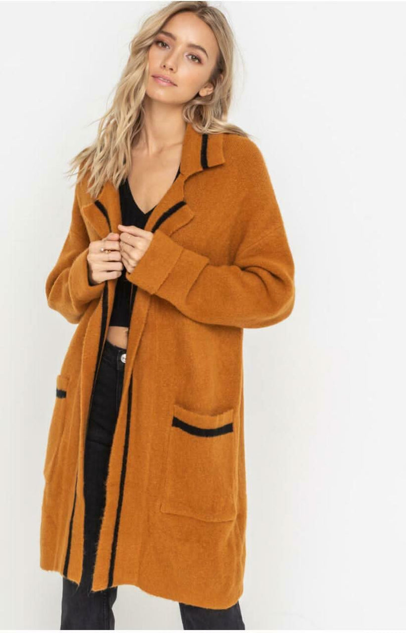 Camel Oversized Cardigan Sweater