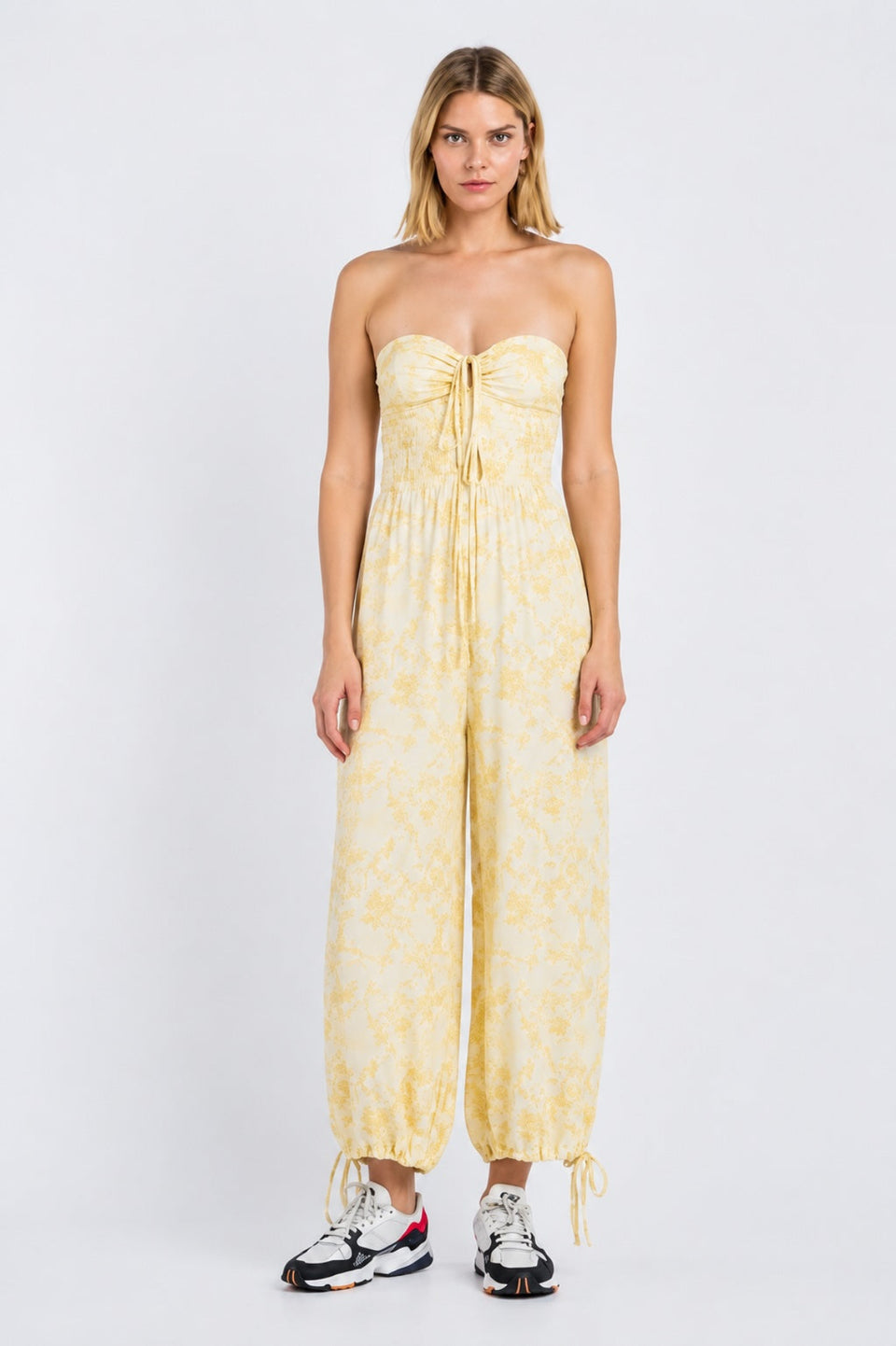 Porto Carra Snake Print Strapless Jumpsuit a strapless boho jumpsuit