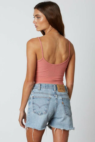 It's On Rose Drawstring Cropped Tank Top - Back View