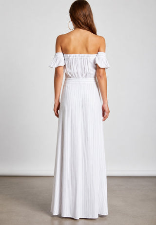 Malibu White Stripe Maxi Dress - Back View