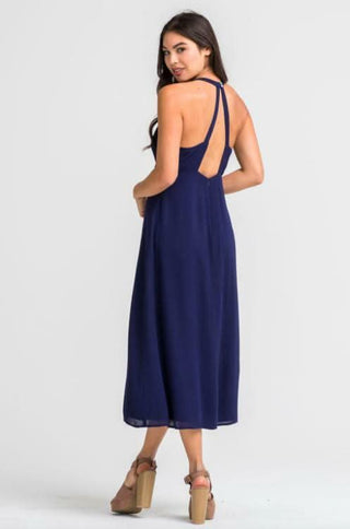 True Love Embroidered Floral Midi Dress - Back View