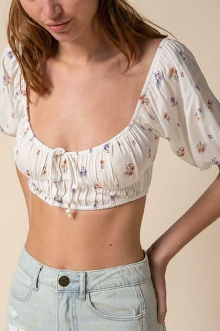 Puff Sleeve Crop Top