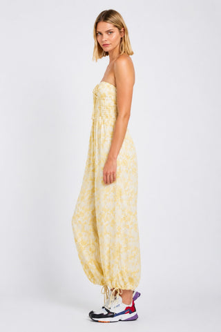 Porto Carra Snake Print Strapless Jumpsuit a harem style jumpsuit