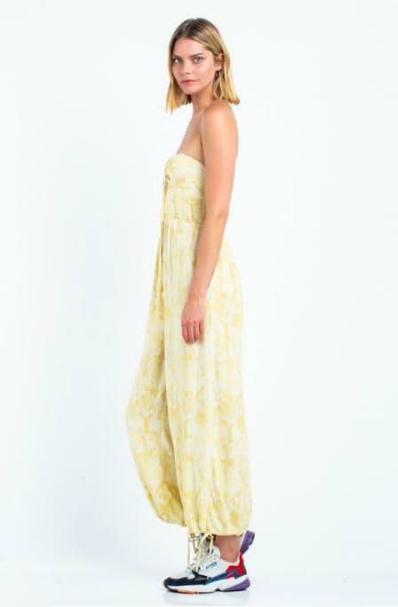 Porto Carra Snake Print Strapless Jumpsuit a harem style jumpsuit