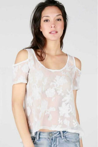 White Sheer Lace Top