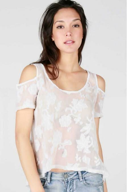 White Sheer Lace Top