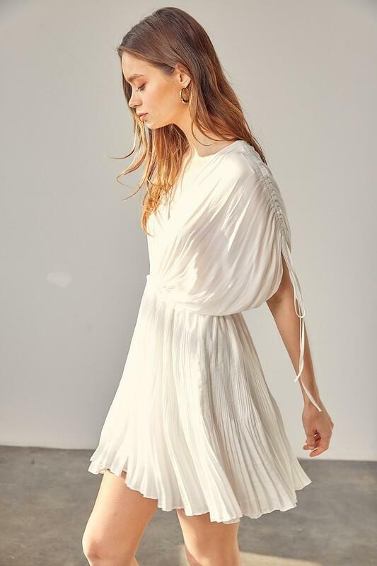 White Short Sleeve Mini Dress 