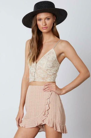 Sand Print Ruffled Skort