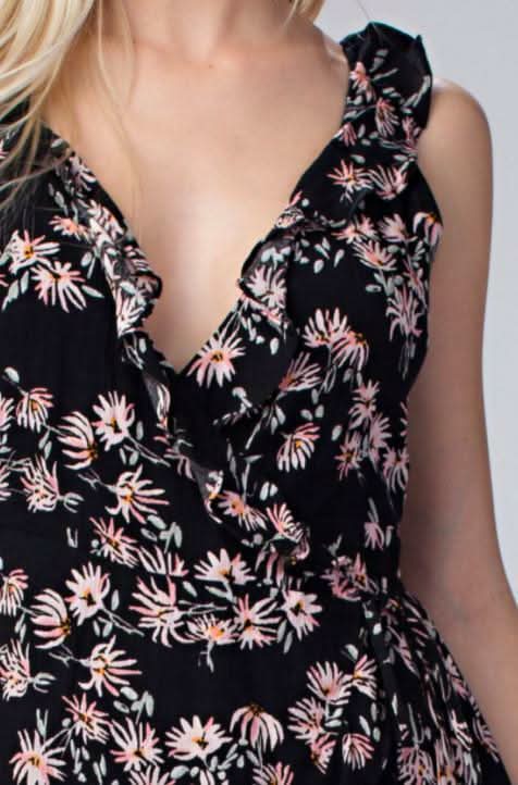 Short Floral Wrap Dresses
