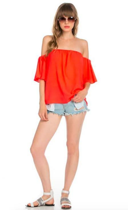  Red Off-The-Shoulder Top
