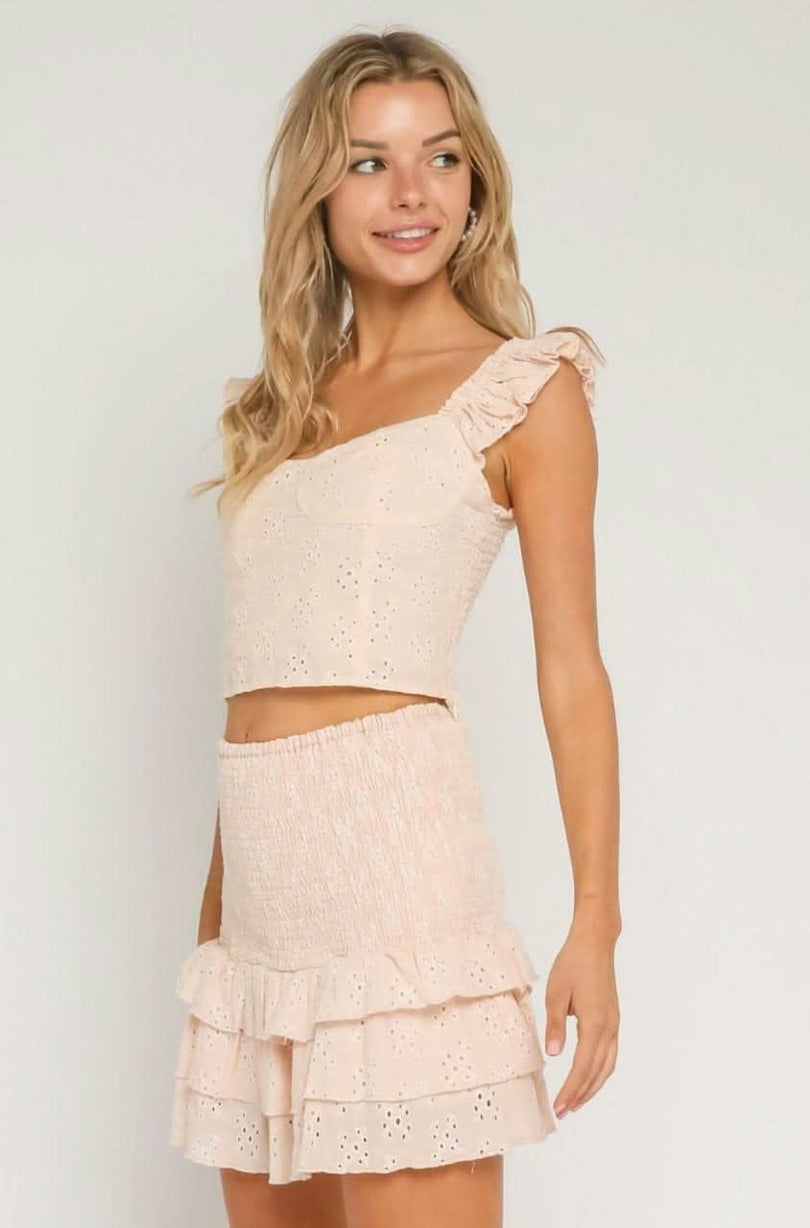 Cute Peach Dress Set