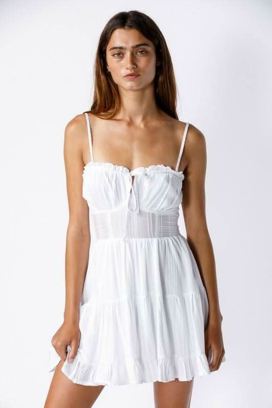 The Koa Sundress: White Ruffle Corset Dress | Boho Pink The Koa Sundress: White Ruffle Corset Dress | Boho Pink