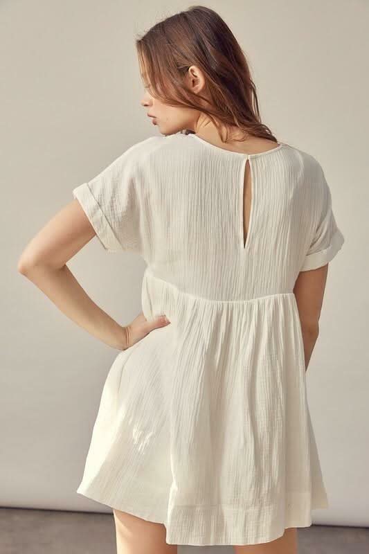 I Need You More White V-Neck Romper Dress -  BohoPink