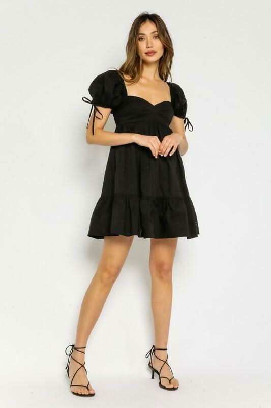 Jessie Black Babydoll Mini Dress from our cute babydoll dresses