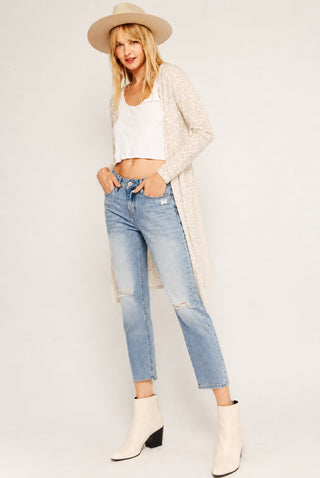Kara Blush Leopard Print Cardigan Sweater