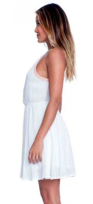 White Surplice Wrap Skater Dress