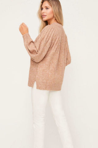 Sunday In Paris Heathered Camel Sweater - Detailed Side View
