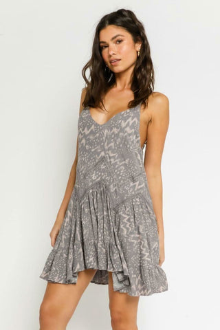 Boho Print Sleeveless Mini Dress