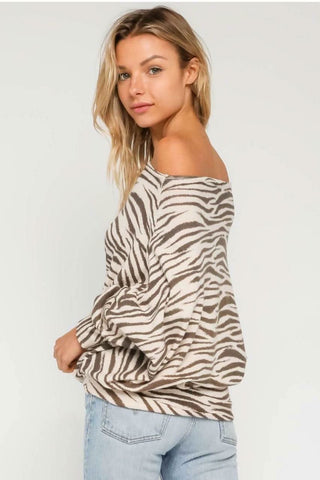 Zebra Print Tunic Sweater 