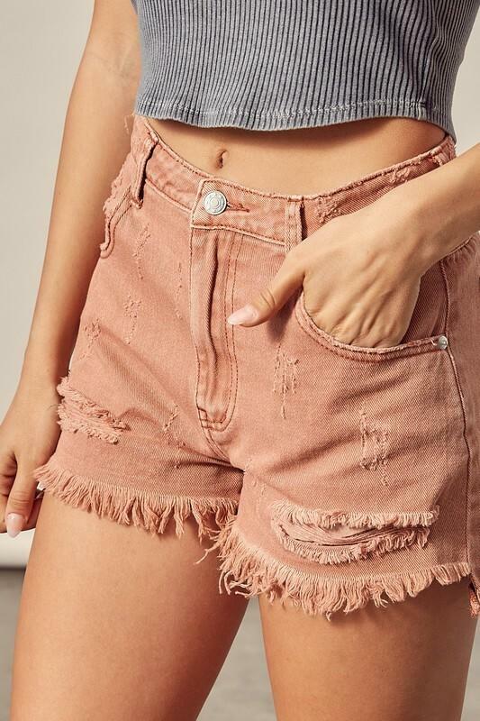 Distressed Colored Shorts