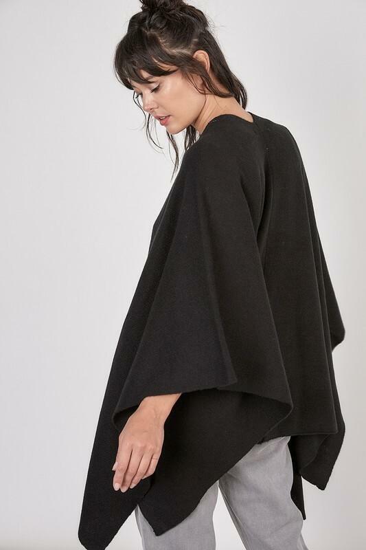 Black Poncho Cape Cardigans for Women