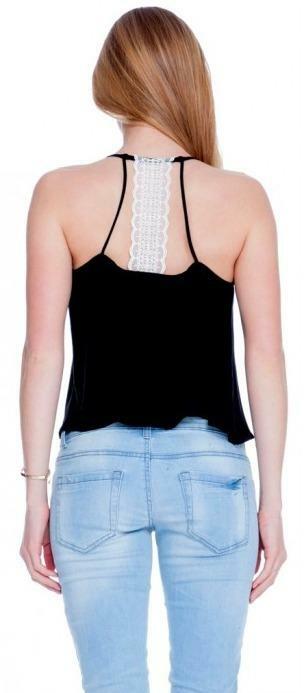 Lush Early June Black Lace Tank Top -  BohoPink