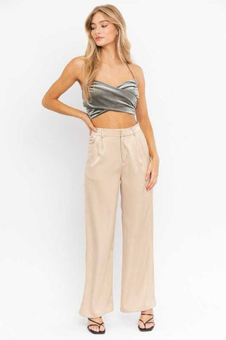 Velvet Crop Halter Top