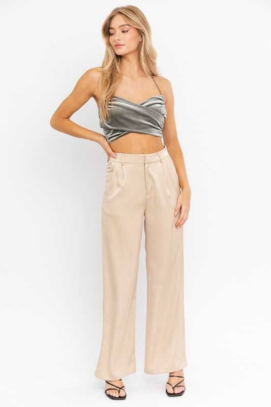 Velvet Crop Halter Top