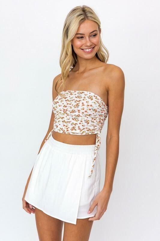 Ivory Floral Tube Top