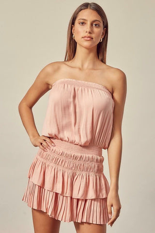 Strapless Blouson Dress