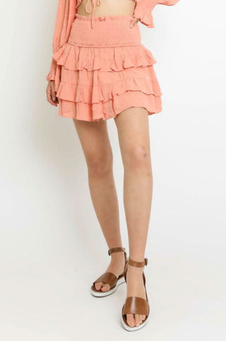 Give Me Fever Peach Sunset Two-Piece Dress - Skirt Set