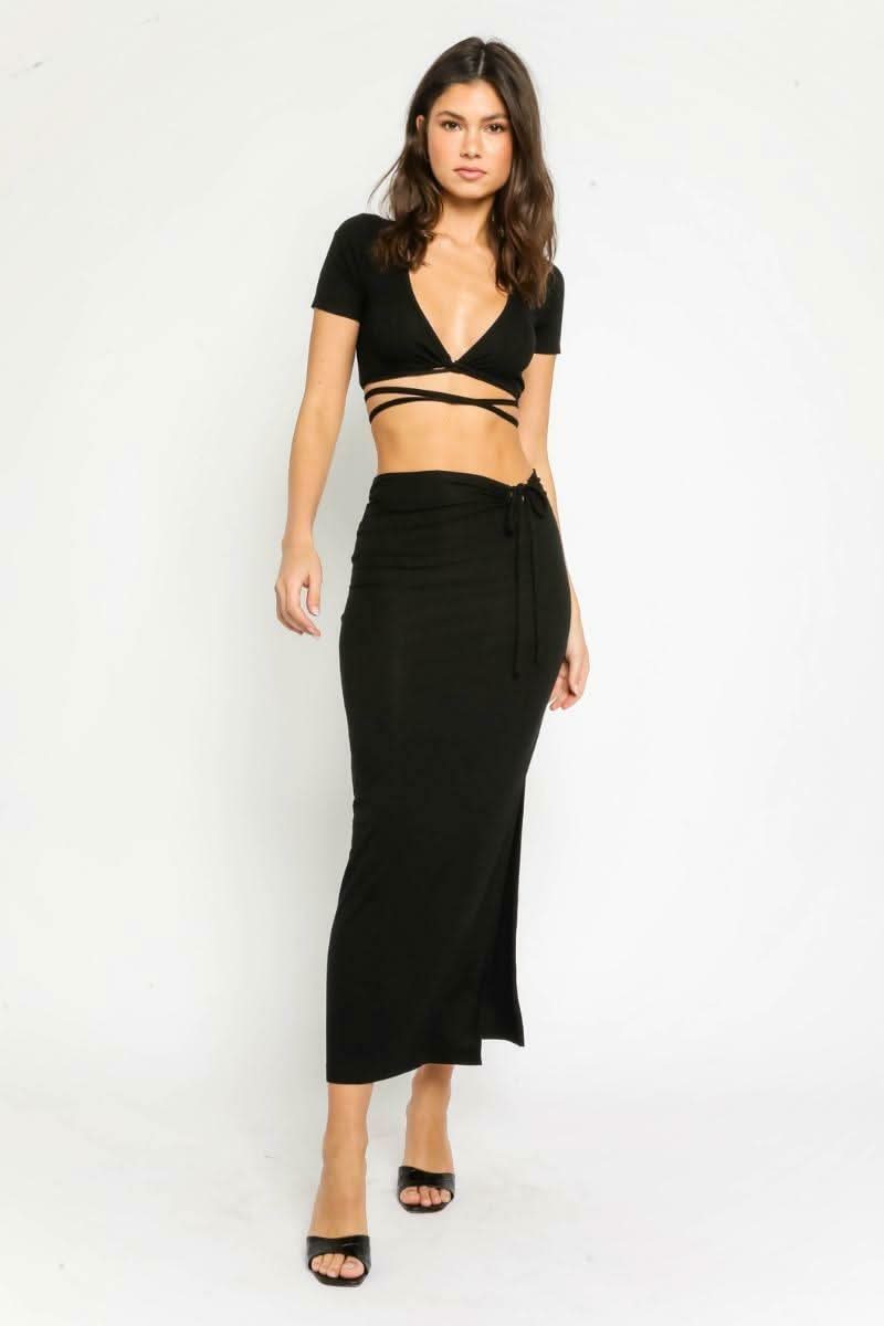 Crop Top Skirt Set