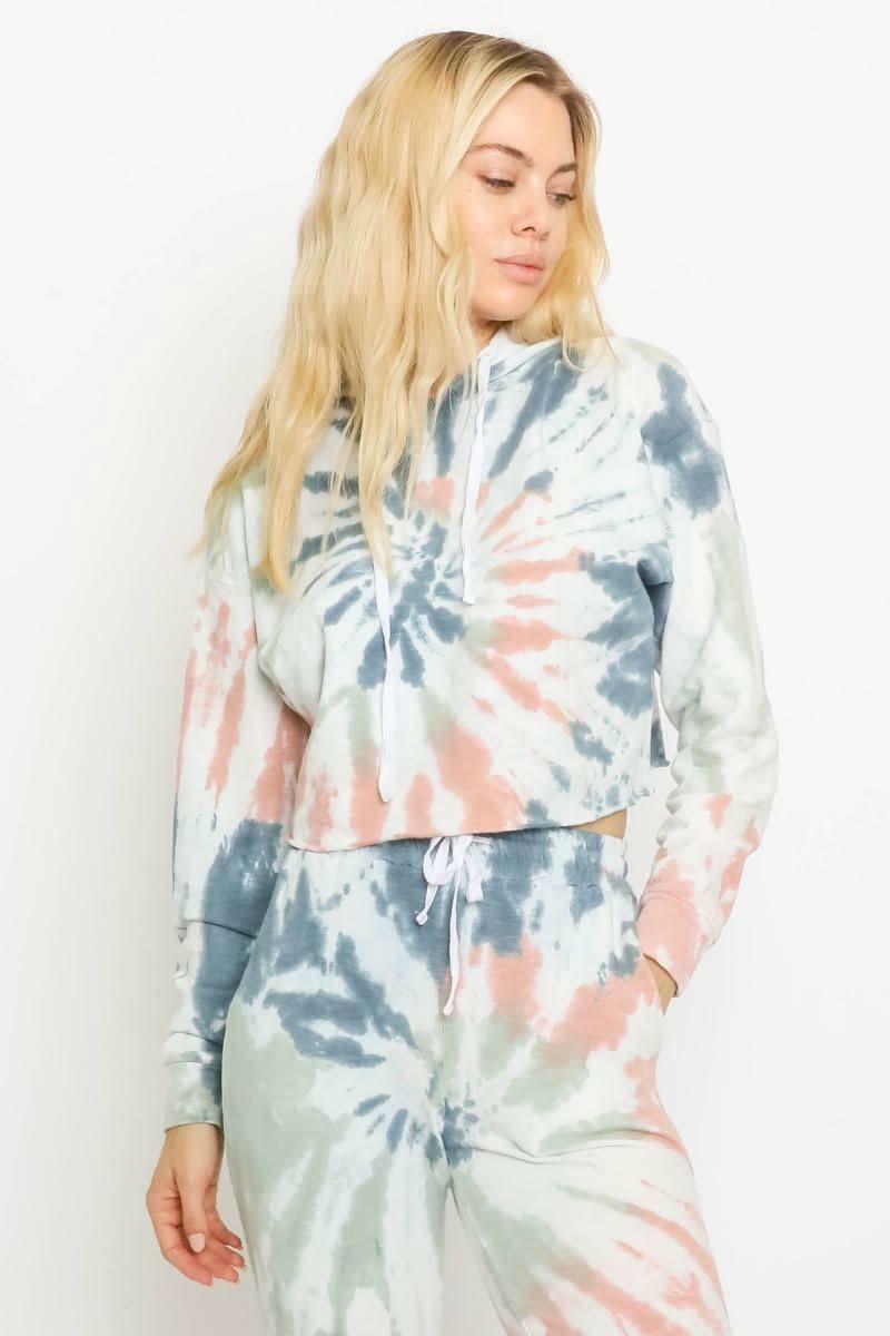 Tie-Dye Pullover Hoodie Top