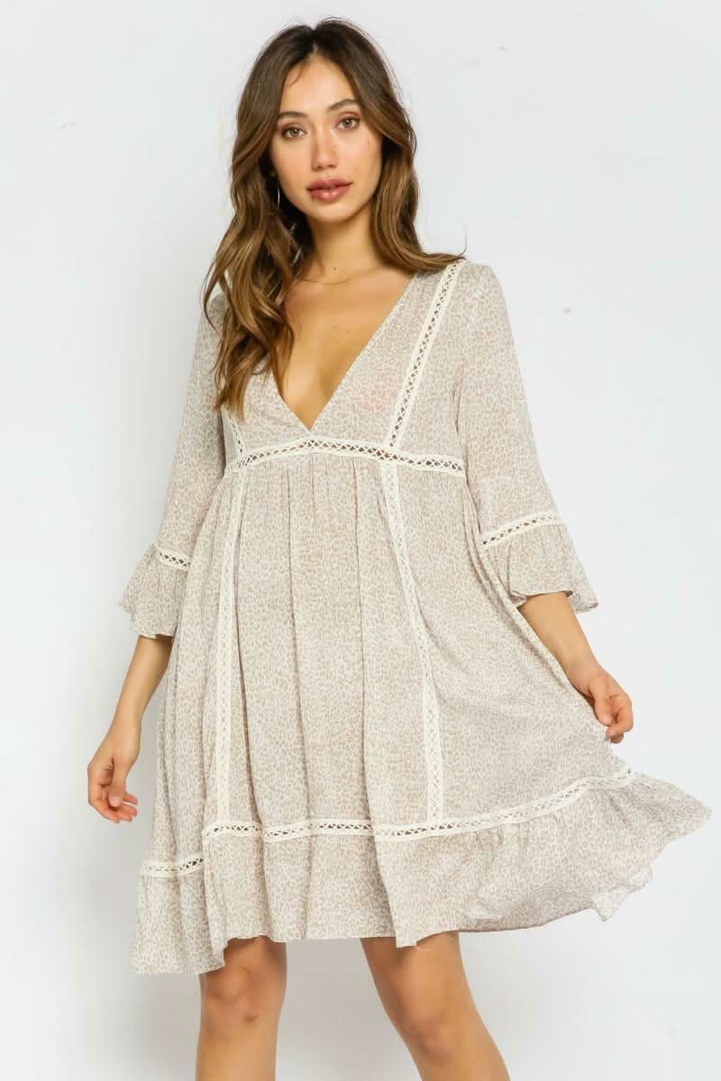 Ruffle Mini Dress Long Sleeve