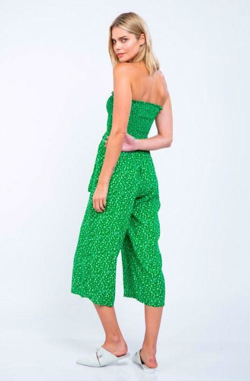 Strapless Smocked Culotte Jumpsuit