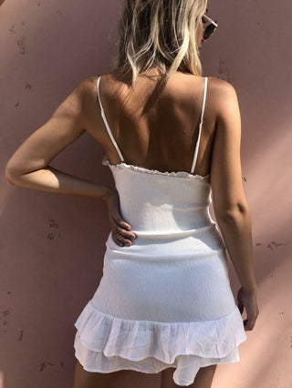 White graduation bodycon mini dress