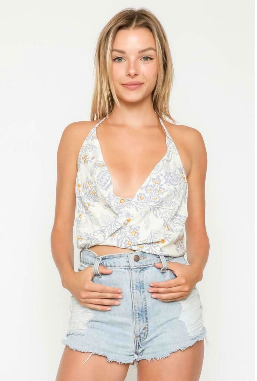 Paisley Print Halter Top 