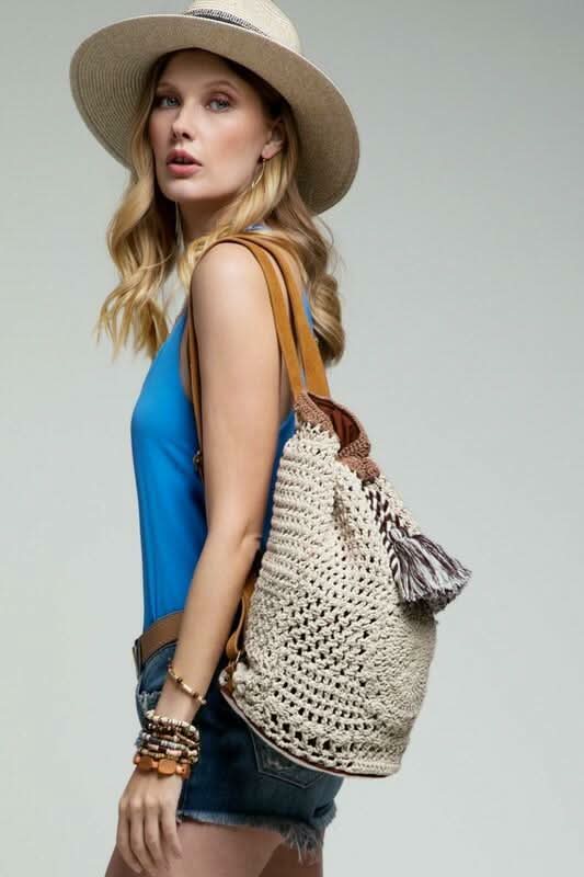 Crochet Knit Backpack 