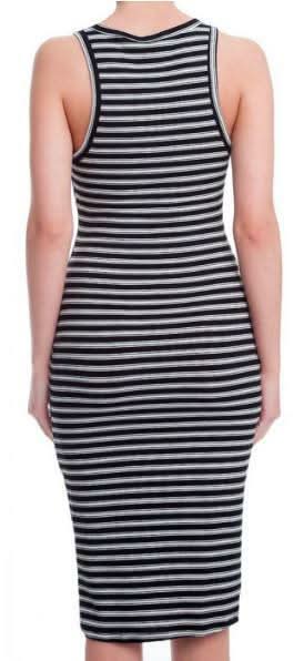 Virginia Black and  Ivory Striped Tank Dress - Back View