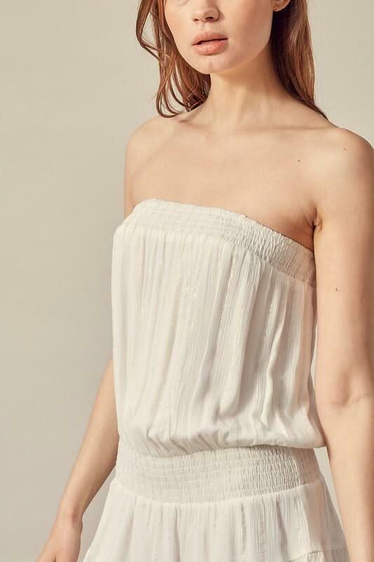 Strapless Blouson Dress