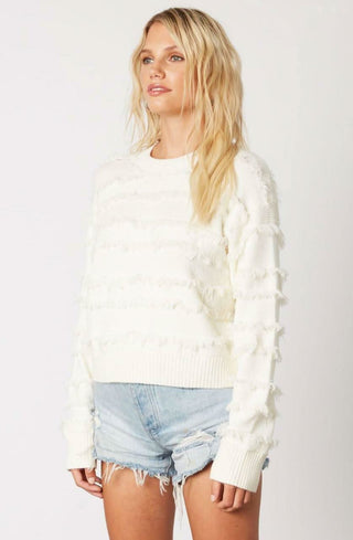 Hailey Ivory Fringe Sweater side 